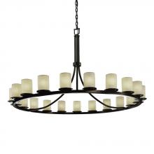 Justice Design Group POR-8716-10-SAWT-MBLK - Dakota 21-Light 1-Tier Ring Chandelier