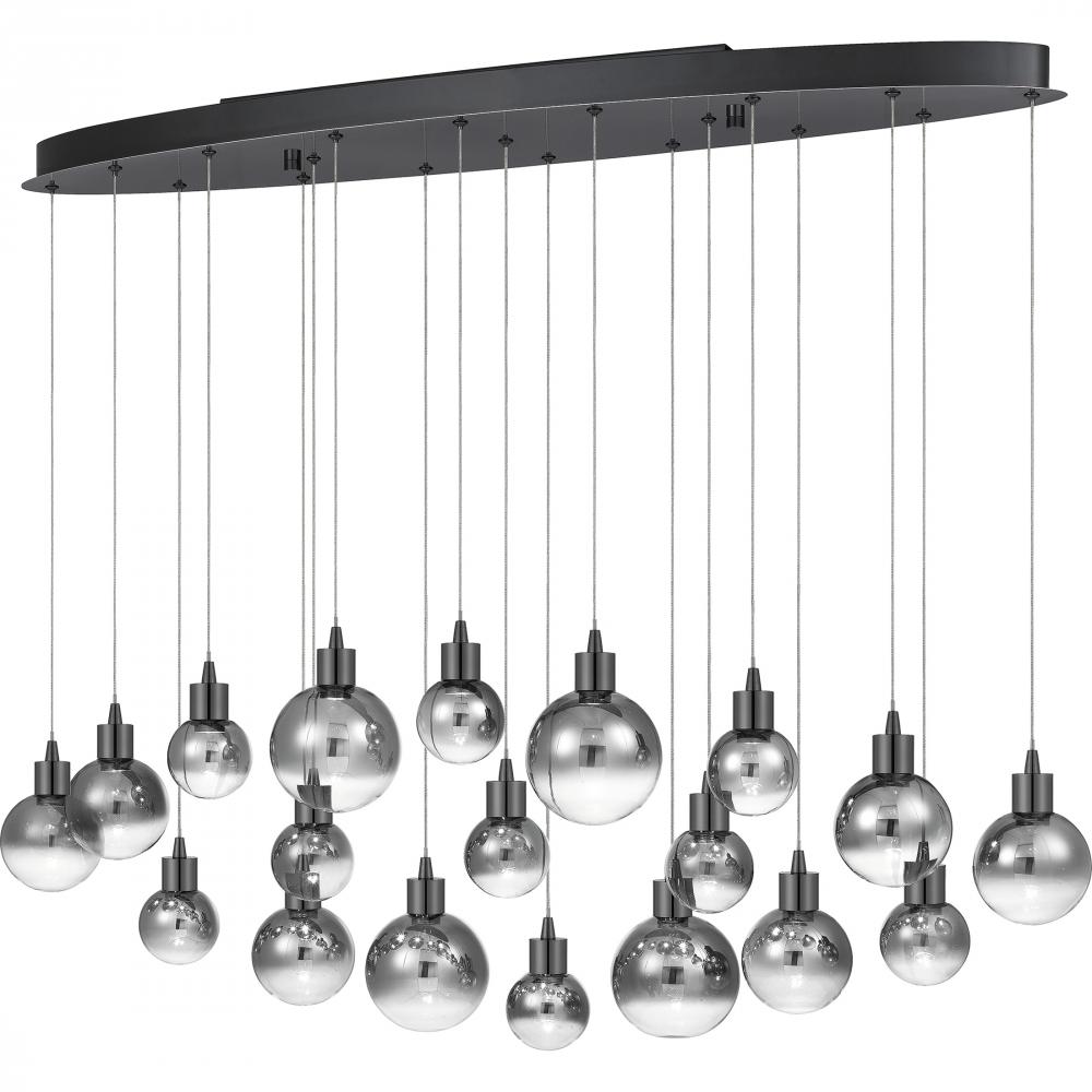 Shadow Integrated LED Black Chrome Linear Chandelier