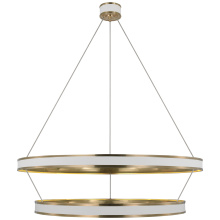 Visual Comfort & Co. Signature Collection CHC 1619WHT/AB - Connery 50" Two-Tier Ring Chandelier