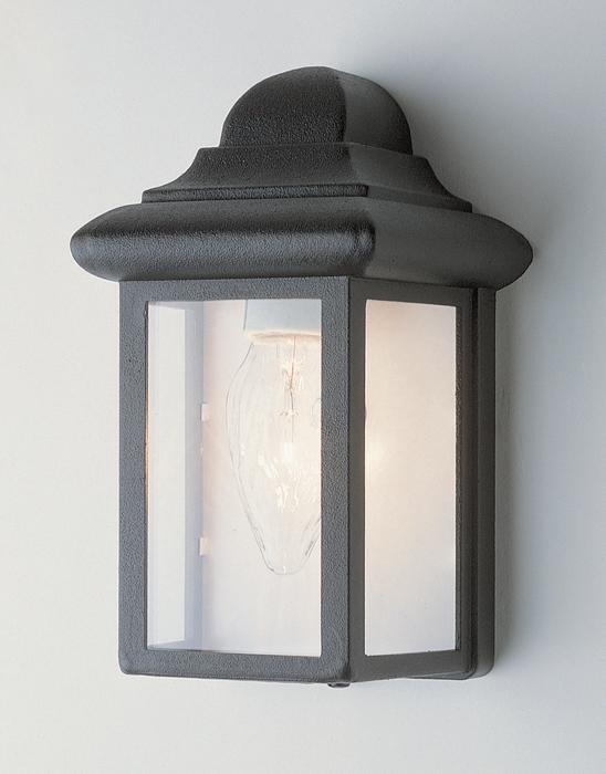 Vista 1-Light,Clear Glass Sides with Metal Pagoda Top, Pocket Wall Lantern