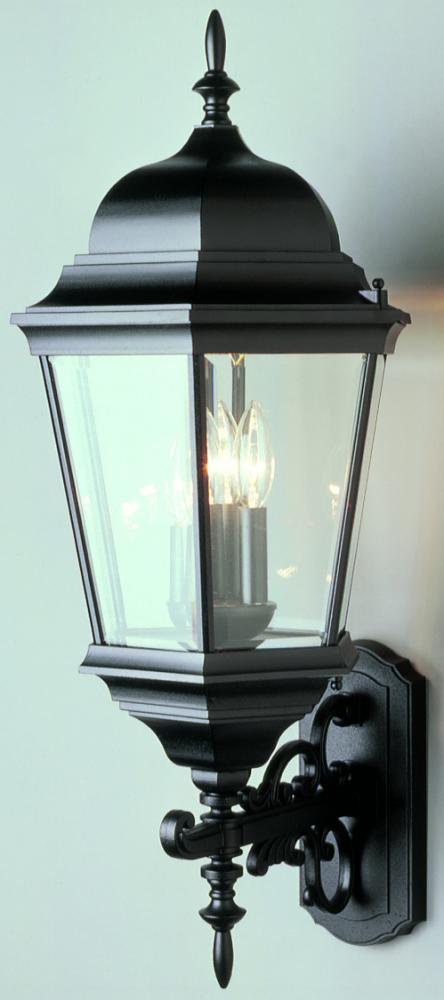 Classical Collection, Traditional Metal and Beveled Glass, Armed Wall Lantern Light