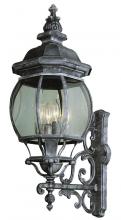 Trans Globe 4052 RT - Francisco 4-Light Outdoor Beveled Glass Embellished Coach Wall Lantern