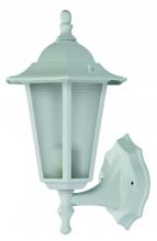 Trans Globe 4055 WH - Alexander Outdoor 1-Light Frosted Glass and Metal Lantern with Scalloped Edge Wall Mount Plate