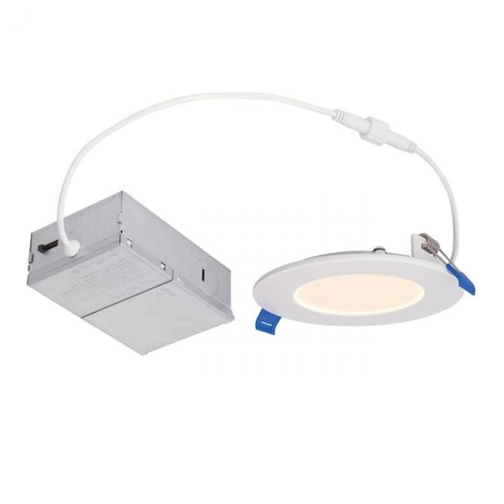 10W Slim Recessed LED Downlight Color Temperature Selection 4 in. Dimmable 2700K, 3000K, 3500K,