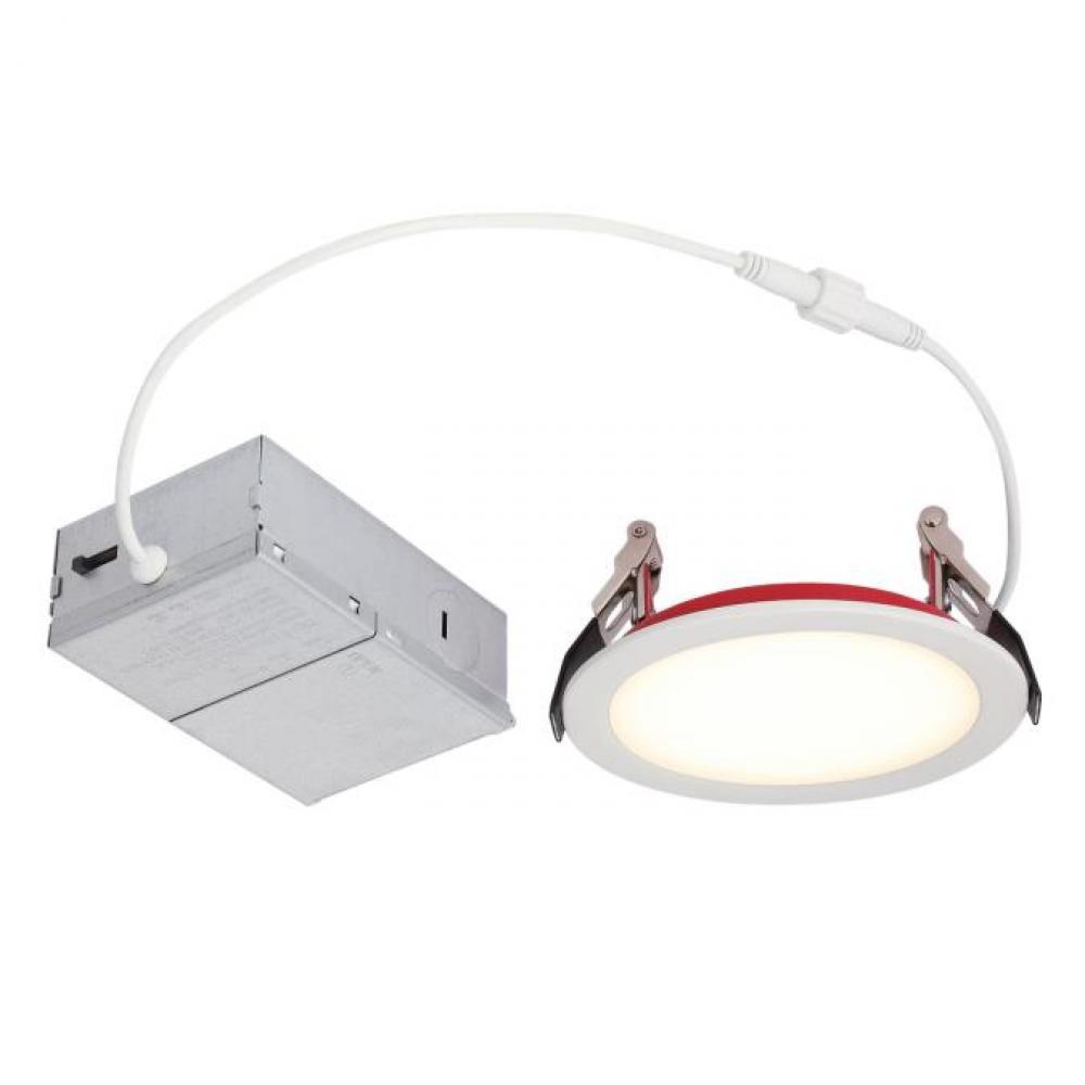 11W Fire-Rated Slim Recessed LED Downlight Color Temperature Selection 4 in. Dimmable 2700K, 3000K,