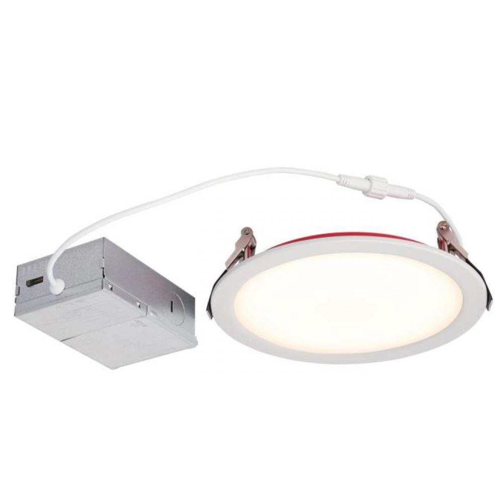 15W Fire-Rated Slim Recessed LED Downlight Color Temperature Selection 6 in. Dimmable 2700K, 3000K,