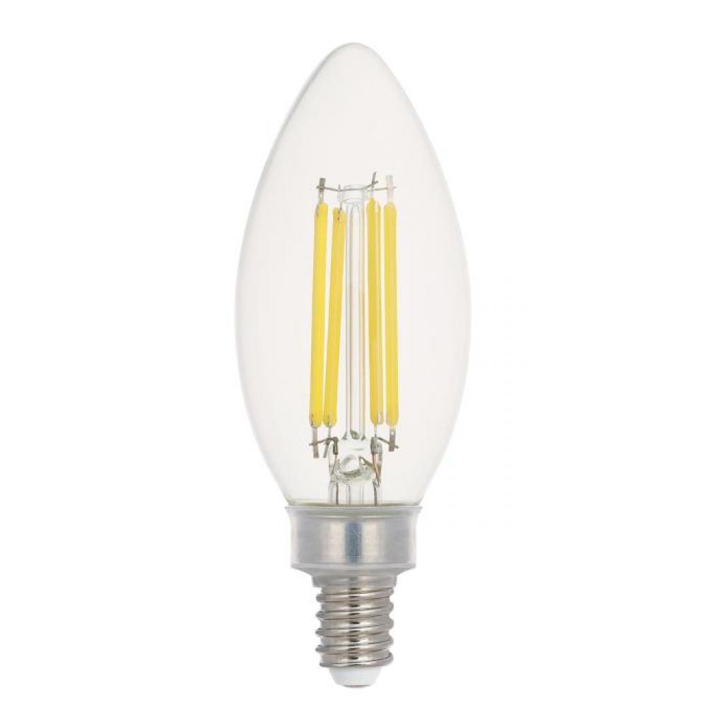 5.5W B11 Filament LED Dimmable Clear 3000K E12 (Candelabra) Base, 120 Volt, Box