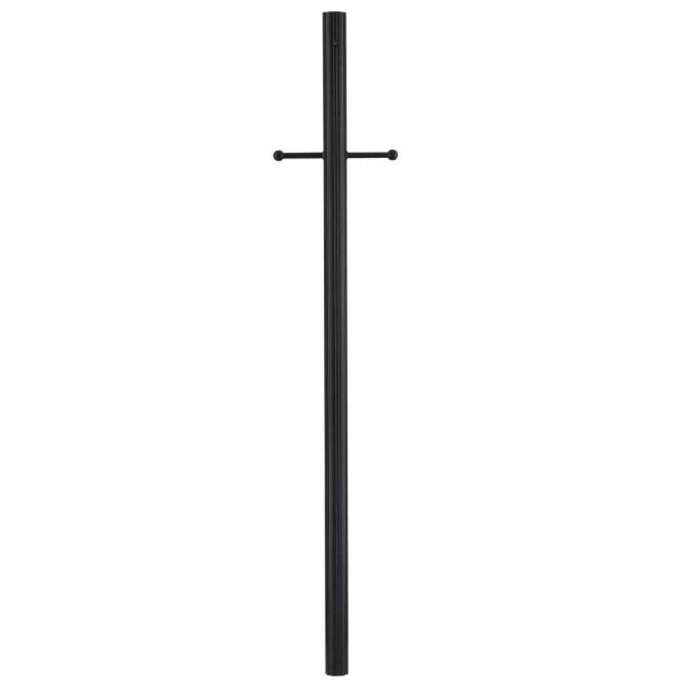 Fixture Post with Ground Convenience Outlet Dusk to Dawn Sensor Textured Black Finish