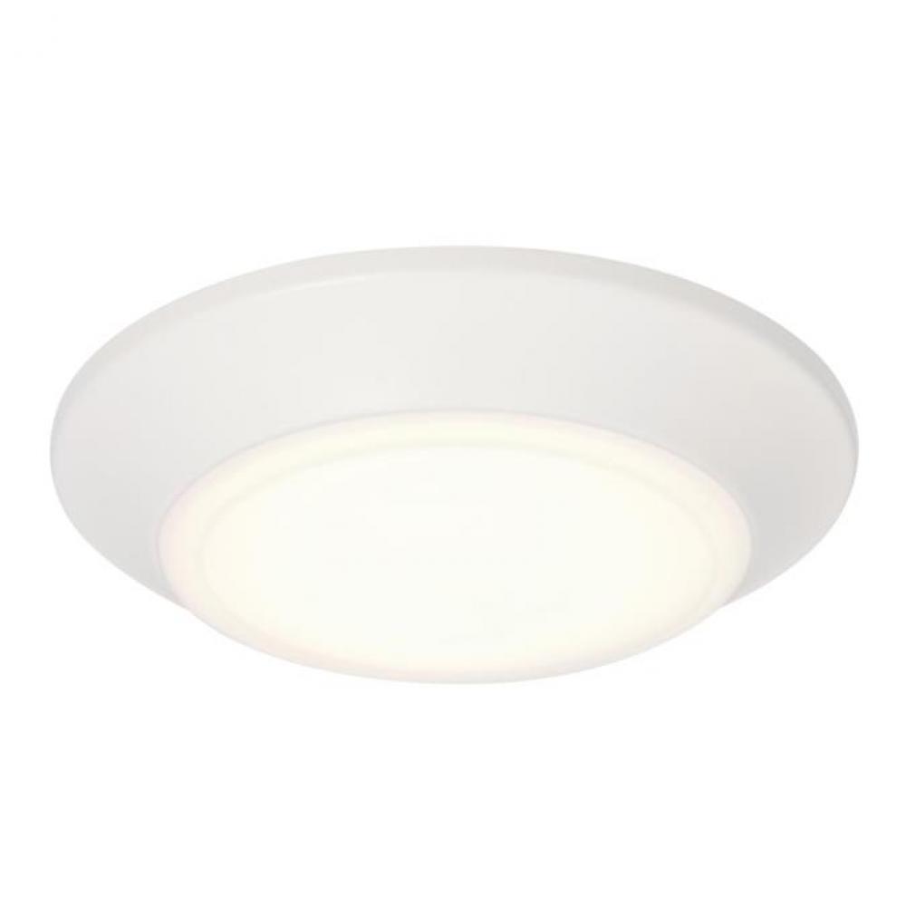 6 in. 11W Dimmable LED Surface Mount with Color Temperature Selection White Finish Frosted Acrylic
