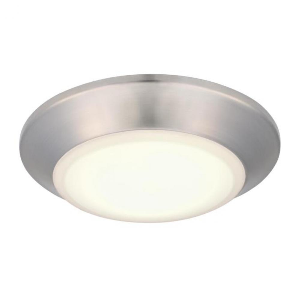 6 in. 11W Dimmable LED Surface Mount with Color Temperature Selection Brushed Nickel Finish Frosted