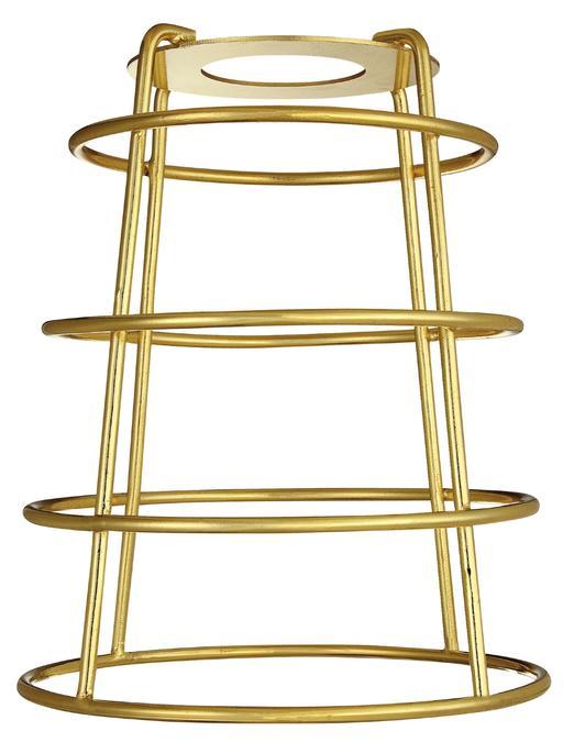 Neckless Polished Brass Cage Shade with Open Bottom