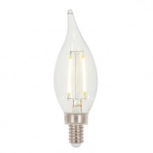 Westinghouse 5264100 - 3.3W CA11 Filament LED Dimmable Clear 3000K E12 (Candelabra) Base, 120 Volt, Box