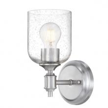 Westinghouse 6115700 - 1 Light Wall Fixture Brushed Nickel Finish Clear Seeded Glass