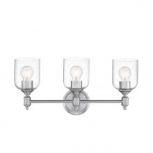 Westinghouse 6115800 - 3 Light Wall Fixture Brushed Nickel Finish Clear Seeded Glass