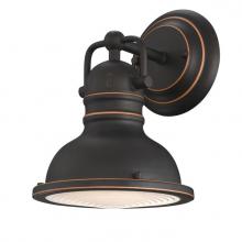 Westinghouse 6116100 - 1 Light Wall Fixture Oil Rubbed Bronze Finish with Highlights Frosted Prismatic Acrylic Lens