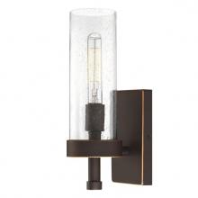 Westinghouse 6116700 - 1 Light Wall Fixture Oil Rubbed Bronze Finish with Highlights Clear Seeded Glass