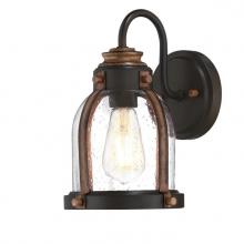 Westinghouse 6118100 - 1 Light Wall Fixture Oil Rubbed Bronze Finish with Barnwood Accents Clear Seeded Glass