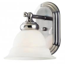 Westinghouse 6733100 - 1 Light Wall Fixture Brushed Nickel Finish Frosted White Alabaster Glass