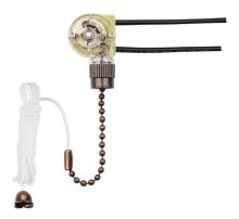 Westinghouse 7728700 - Fan Light Switch with Antique Brass Finish Pull Chain
