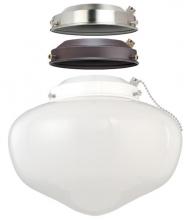 Westinghouse 7785200 - 3-in-1 LED Schoolhouse Ceiling Fan Light Kit White Opal Glass, Includes Three Fitters
