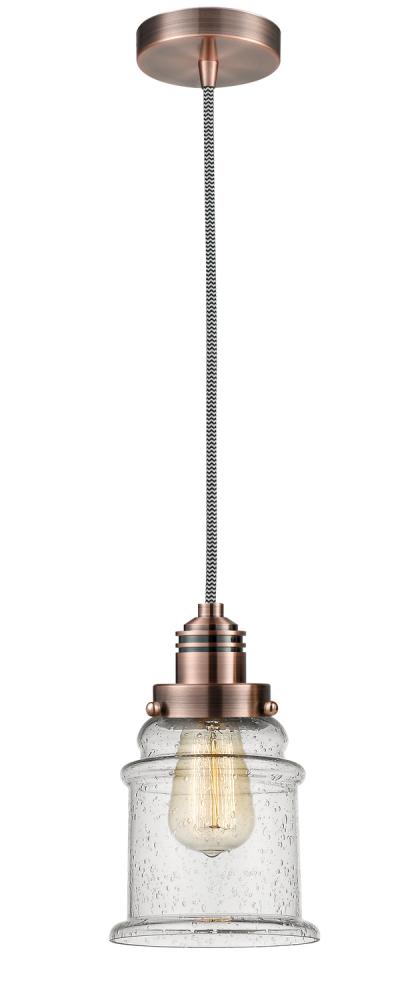 Winchester - 1 Light - 8 inch - Antique Copper - Cord hung - Mini Pendant