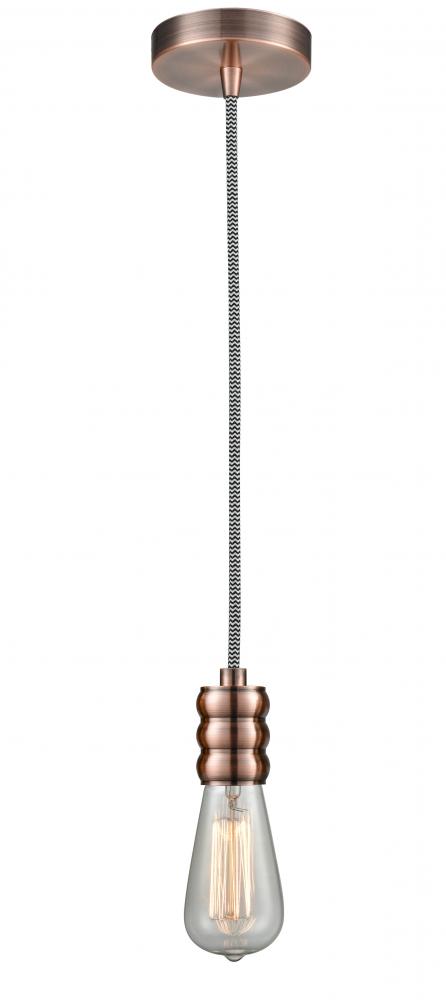 Gatsby - 1 Light - 2 inch - Antique Copper - Cord hung - Mini Pendant
