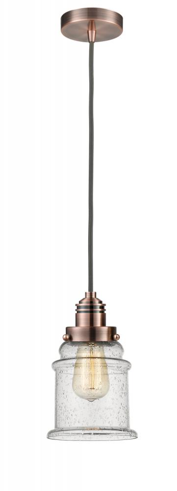 Winchester - 1 Light - 8 inch - Antique Copper - Cord hung - Mini Pendant