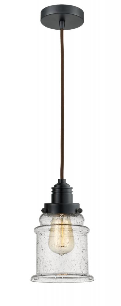 Winchester - 1 Light - 8 inch - Matte Black - Cord hung - Mini Pendant