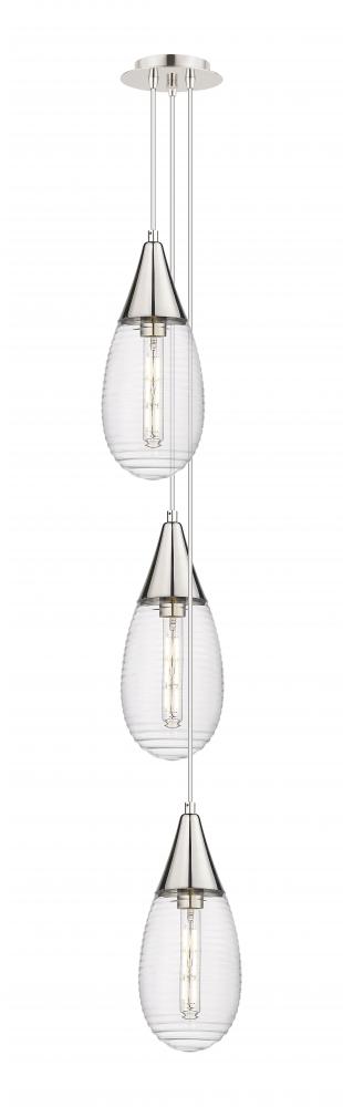 Malone - 3 Light - 8 inch - Polished Nickel - Multi Pendant