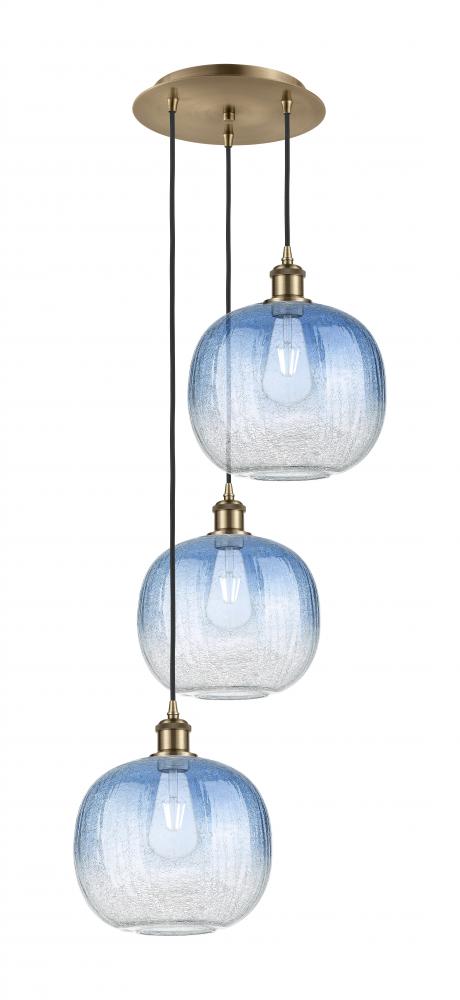 Brookhaven Sphere - 3 Light - 17 inch - Antique Brass - Cord Hung - Multi Pendant