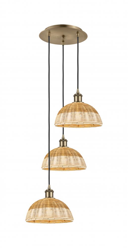 Bristol Natural II - 3 Light - 16 inch - Black Antique Brass - Cord Hung - Multi Pendant