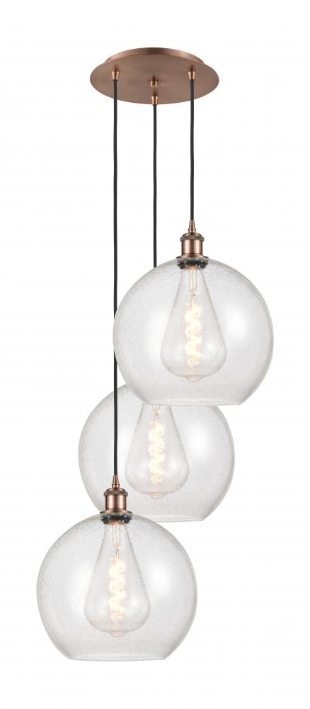 Athens - 3 Light - 18 inch - Antique Copper - Cord Hung - Multi Pendant