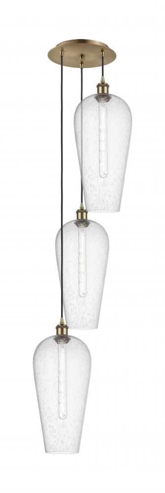 Chelsea - 3 Light - 15 inch - Antique Copper - Cord Hung - Multi Pendant
