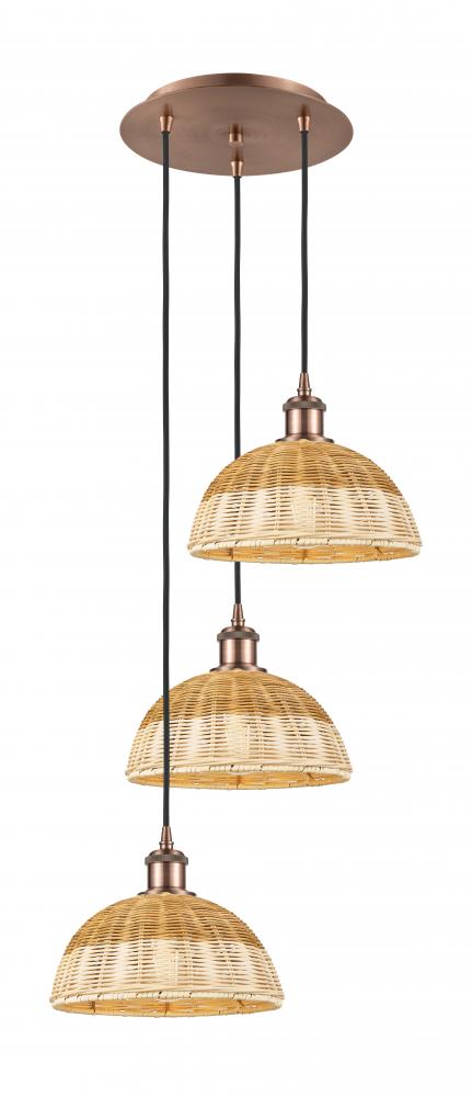 Bristol Natural II - 3 Light - 16 inch - Polished Nickel - Cord Hung - Multi Pendant