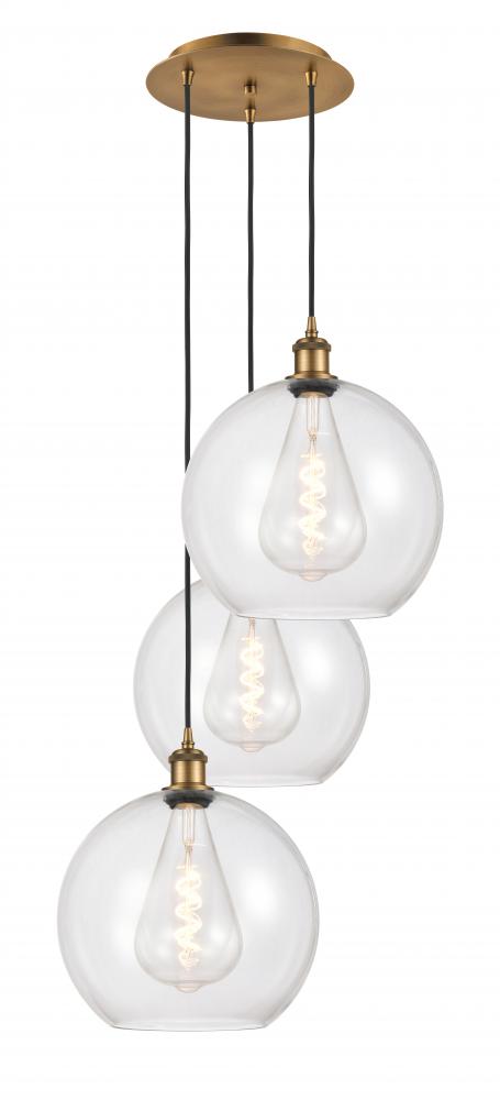 Athens - 3 Light - 18 inch - Brushed Brass - Cord Hung - Multi Pendant