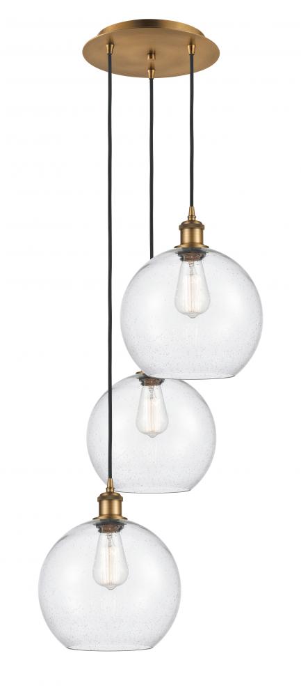 Athens - 3 Light - 17 inch - Brushed Brass - Cord Hung - Multi Pendant