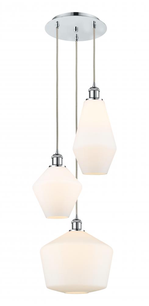 Cindyrella - 3 Light - 17 inch - Polished Chrome - Cord hung - Multi Pendant