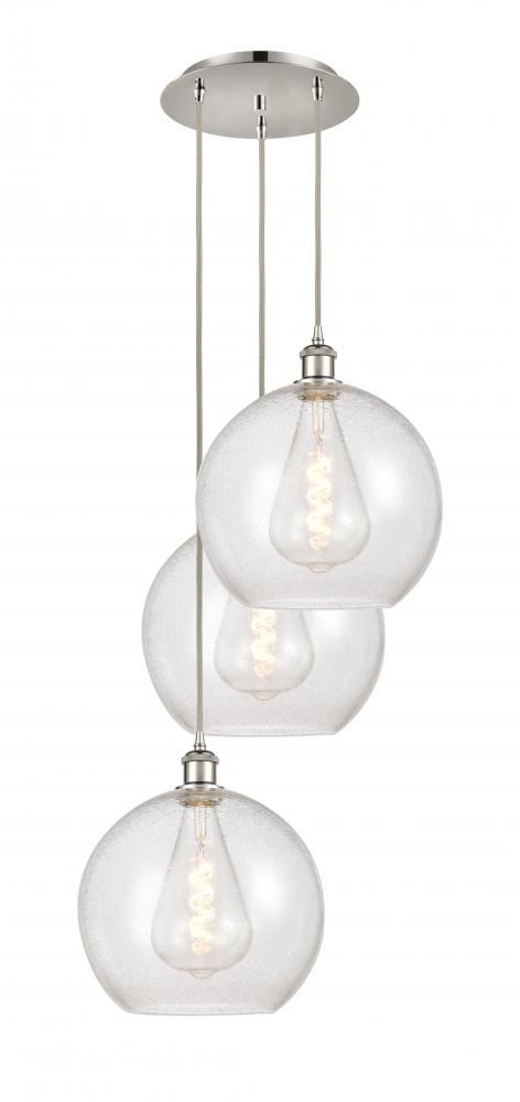 Athens - 3 Light - 18 inch - Polished Nickel - Cord Hung - Multi Pendant