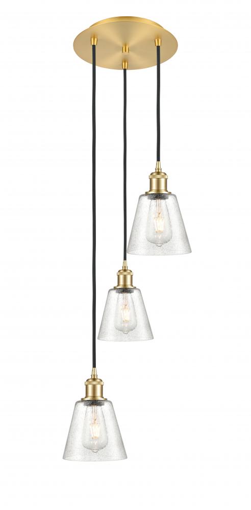 Caton - 3 Light - 12 inch - Satin Gold - Cord Hung - Multi Pendant