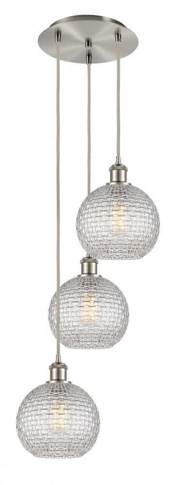 Athens - 3 Light - 15 inch - Brushed Satin Nickel - Cord Hung - Multi Pendant