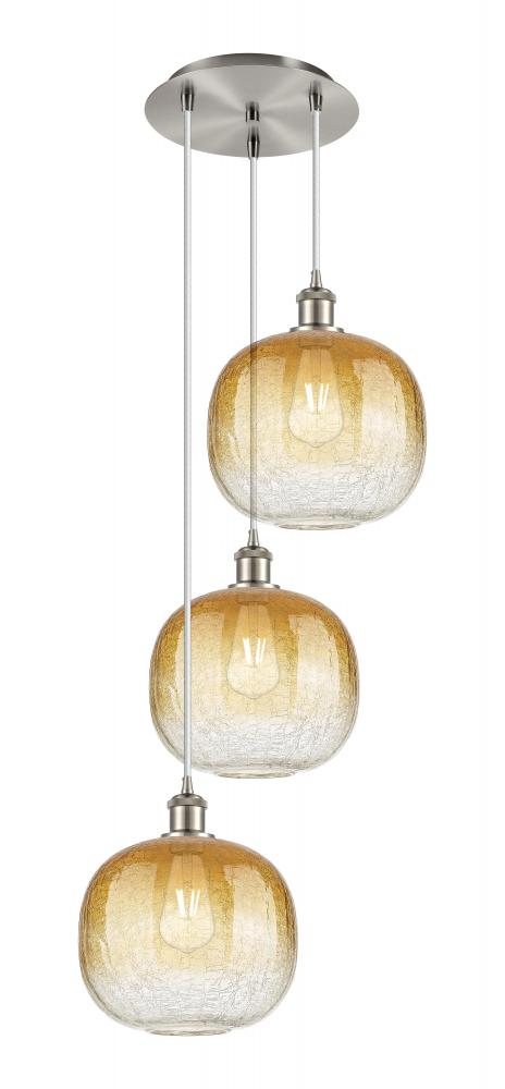 Brookhaven Sphere - 3 Light - 17 inch - Brushed Satin Nickel - Cord Hung - Multi Pendant