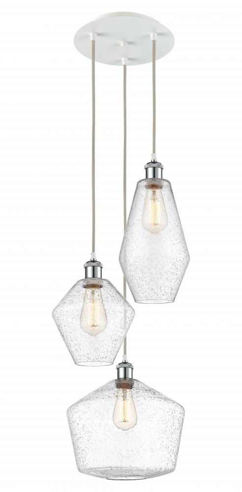 Cindyrella - 3 Light - 17 inch - White Polished Chrome - Cord hung - Multi Pendant