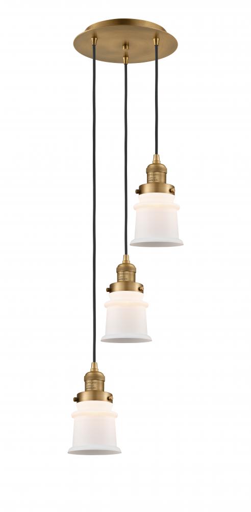 Canton - 3 Light - 12 inch - Brushed Brass - Cord hung - Multi Pendant