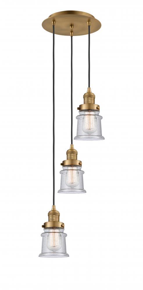 Canton - 3 Light - 12 inch - Brushed Brass - Cord hung - Multi Pendant