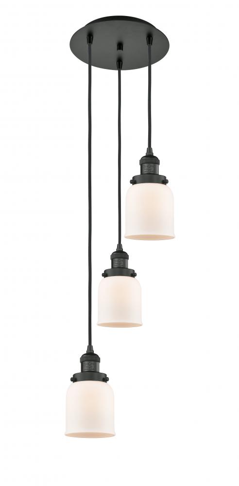 Cone - 3 Light - 12 inch - Matte Black - Cord hung - Multi Pendant