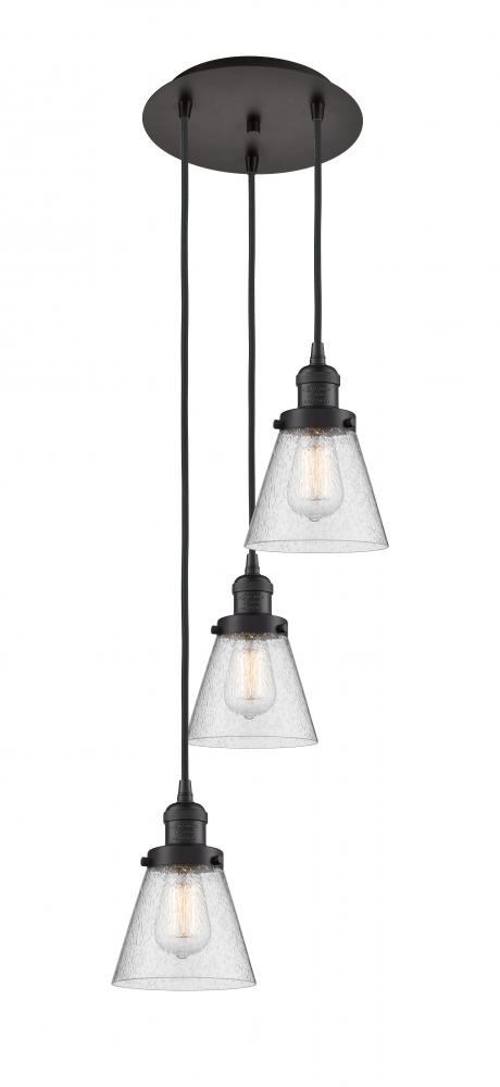 Cone - 3 Light - 13 inch - Oil Rubbed Bronze - Cord hung - Multi Pendant