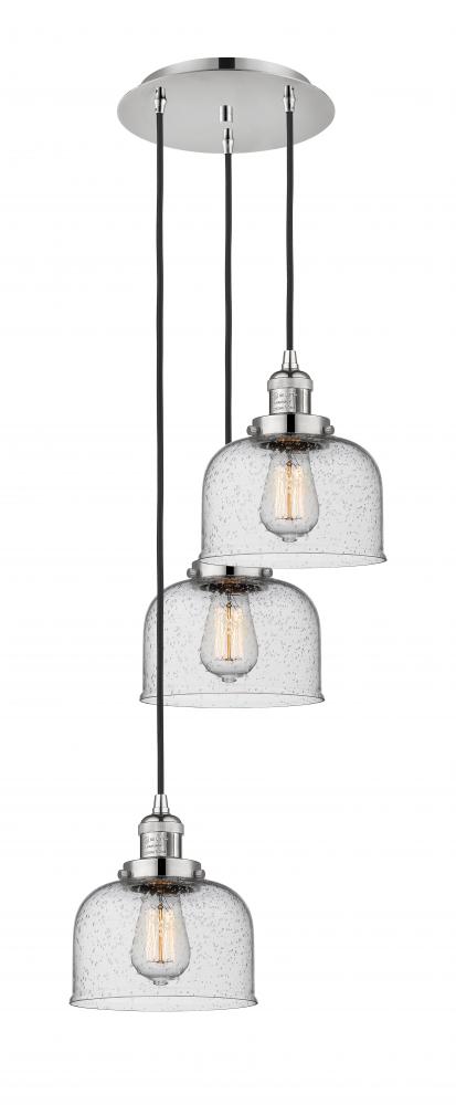 Cone - 3 Light - 14 inch - Polished Nickel - Cord hung - Multi Pendant