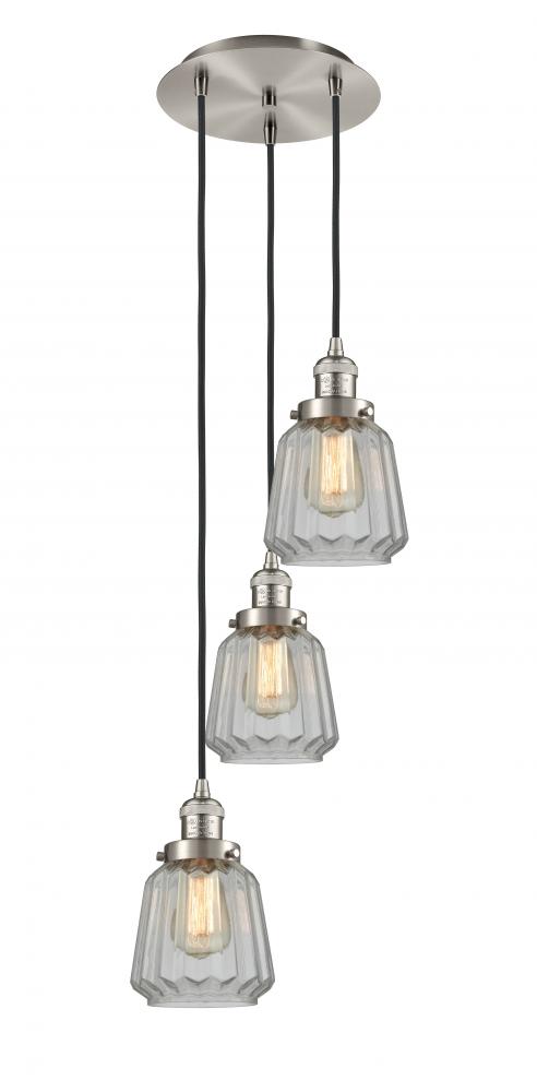 Chatham - 3 Light - 14 inch - Brushed Satin Nickel - Cord hung - Multi Pendant