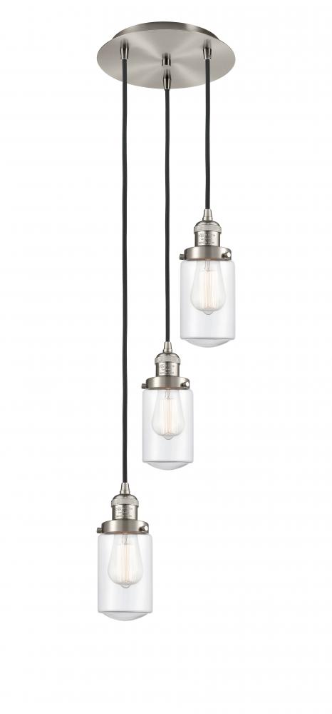 Dover - 3 Light - 11 inch - Brushed Satin Nickel - Cord hung - Multi Pendant