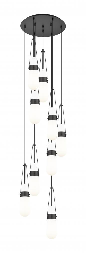 Milan - 9 Light - 19 inch - Matte Black - Multi Pendant